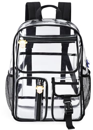 TINYAT Zaino trasparente Borsa trasparente resistente Zaino trasparente grande Approvato per lo stadio per college, concerti, sport