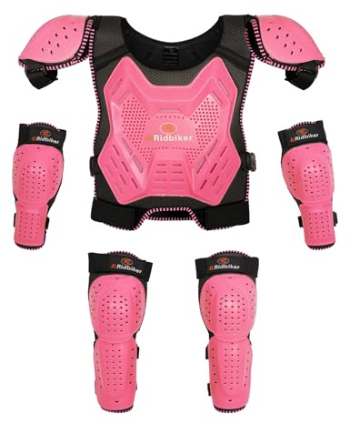 Kids Dirt Bike Gear Chest Protector Motocross Gear, Youth Motorcycle Riding Gear Armor Vest Suit with Knee Guards Elbow Pads for Cycling Skiing MTB ATV