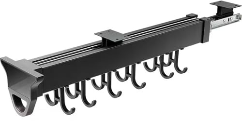 Soporte Extraíble para Escobas Y Trapeadores, Organizador De Almacenamiento Extraíble para Armario, Organización Y Almacenamiento De Lavandería, Ganchos para Organizar El Garaje(12.20in-10 Hook)