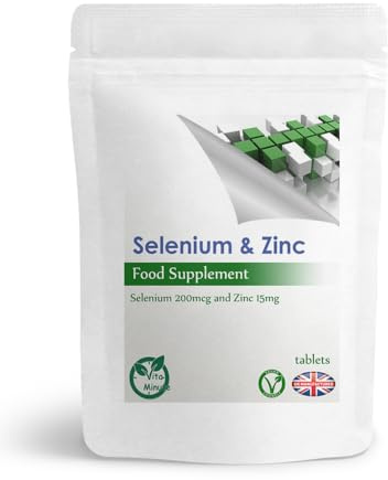 100 x Selenium 200mcg and Zinc 15mg Tablets, Hair Support, Blood Health, Immune System Support