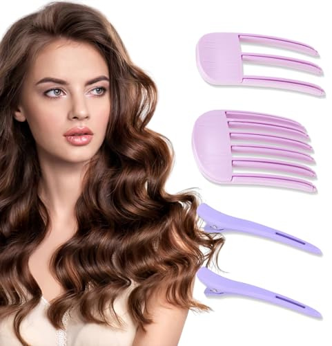 OPVYAEU 2 Pièces Pince à cheveux pour rehausser les racines pince volumisante à cheveux pour frange moelleuse clip de volume pour la ligne des cheveux Clip de volume instantané outils de coiff(Violet)