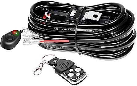 Willpower Stroboscopique Câblage à Barres Lumineuses LED Faisceau de Fil avec 12V 16AWG 40A Relais et Interrupteur, 1 Phares Peuvent être Connectés, pour Rampe LED ATV Camion Tout-Terrain Voiture