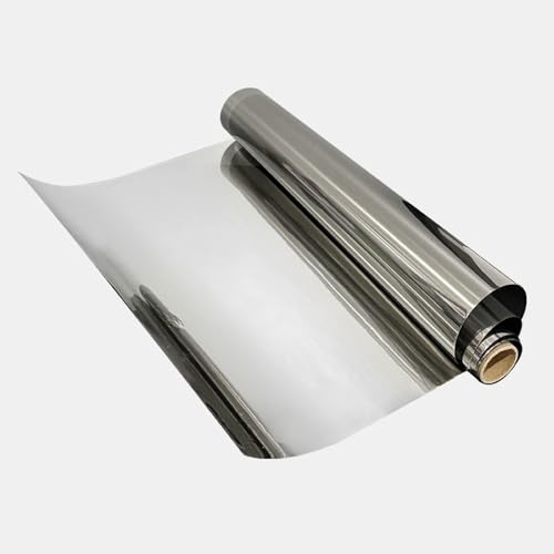 vgoltd Window Film Privacy Film Self-Adhesive, UV Protection Sticker Static Cling for Bathroom Home & Office (Silver The One Way, 90cm x 2m)