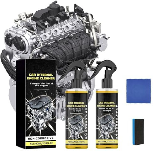 Sgrassatore e detergente per motori – Potente rimozione di carbone e grasso per motori a benzina e diesel, non è necessario smontare (2 pezzi)