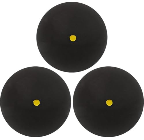 Uzztfa Lot De 3 Balles De Squash Professionnelles, Haute Fiabilité, Pratiques À Utiliser, Excellentes Performances, Caoutchouc pour L'entraînement Compétition