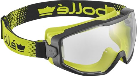 Bolle SPECTRUM Vented Goggles offer full-face protection with Platinum anti-fog/anti-scratch clear lens indirect ventilation and a comfortable fit for industrial and lab environments.