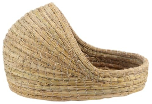 VILLCASE Maisonnette Paille Tressée Naturelle pour Hamster Cachette Confortable pour Gerbille Abri Doux pour Petits Animaux