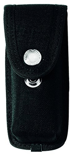 Herbertz Messer-Etui aus Cordura, schwarz, 2 Druckknöpfe, grau, M