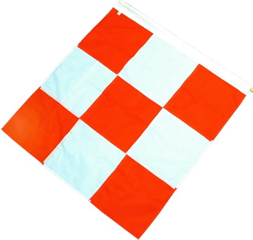 Mutual Industries 14977 Heavy Duty Nylon Airport Flag, 36 Length x 36 Width, Orange/White, one size