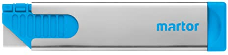 MARTOR Rostfreies Sicherheitsmesser Mit Klingeneinzug, Rostfreier Klinge, SECUNORM HANDY, Profi Cuttermesser, Klein, Stahl, Rechts- & Linkshänder, GS Geprüft