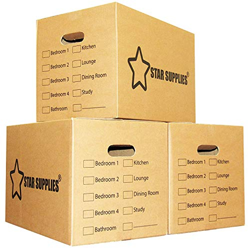 Cardboard Moving Storage Boxes Heavy Duty 42 Litre 18x12x10 Packing Moving Home Kit (20 Pack)