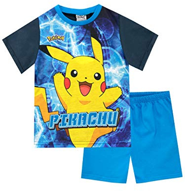 Pokémon Pigiama Bambino | Pigiamone Corti Pikachu Blu 7-8 Anni