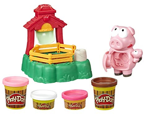 Play-Doh Animal Crew Pigsley and her Splashin' Pigs Farm Animal Playset with 4 Non-Toxic Colours