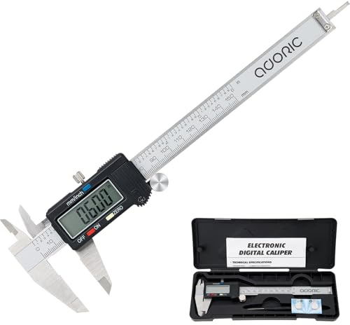 Adoric Digital Caliper, Electronic Digital Caliper Stainless Steel Body with Large LCD Screen | 0-6 Inches | Inch/Millimeter Conversion