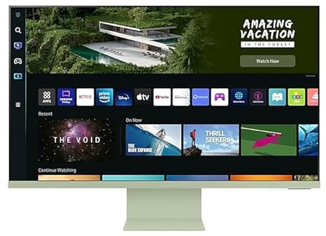 Samsung 32 M80B UHD, USB-C Green Smart Monitor with Speakers & Remote
