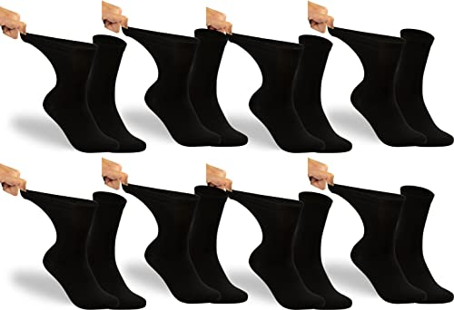 RS. Harmony Damen Venen-Gesundheitssocken 11124, weiter Bund für Diabetiker, schwarz, 8 Paar, 39-42