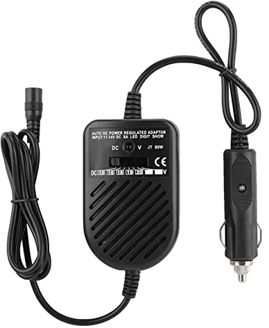 Tbest Universal 80W DC Billaddare, Laptop Billaddare, Strömadapter 18V 3.6A, Laddare & Adaptrar 80W DC Billaddare 15-24V Strömförsörjningsadapter Set för Laptop Notebook
