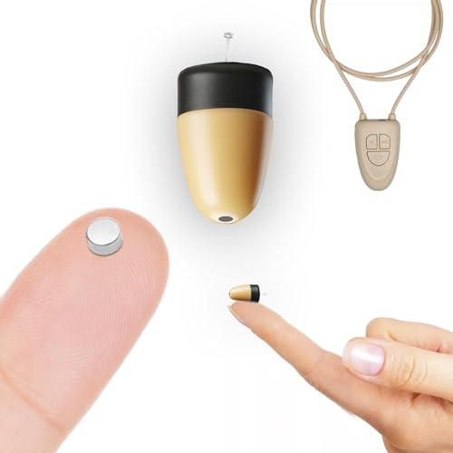 Dolda nanohörlurar, dold nanohörlur, Mikronanska, trådlösa öronsnäckor med V4-halsband, Bluetooth inbyggd mikrofon. (Mini + Mikronan + V4, kött)
