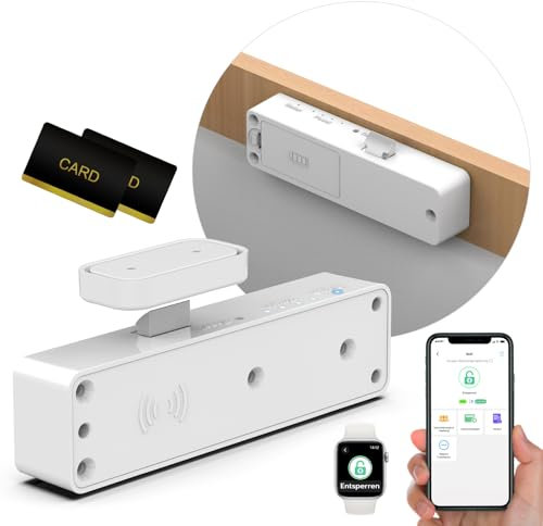 Eseesmart Smart Schubladenschloss, RFID Elektronisch Schrankschloss mit APP NFC Schloss, Schubladensicherung Baby Möbel Schloss für Schrank Schublade Kasten Cabinet Drawer