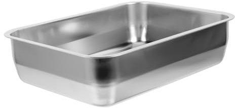 FUNNETOYU Bandeja Para Asar Acero Inoxidable Grande Resistente y Profunda Para Horno Para Pescado Mariscos y Verduras Ligera y Fácil De Limpiar Uso Doméstico y Profesional