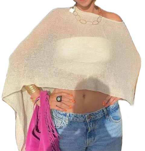 Yoisdtxc Mesh Poncho Womens Sheer Poncho Shrug Bolero Lightweight Summer Shrug Pullover Sweater (Yellow, ONE SIZE)