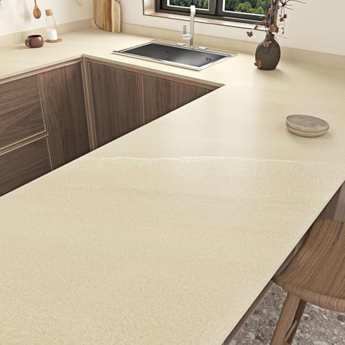 HotDecor Papel Pintado Autoadhesivo Marmol Beige Mate Vinilo Adhesivo Muebles Vinilo para Encimera de Cocina Salon Papel Pintado Pared Dormitorio Impermeable Papel Tapiz Paredes 40cm x 200cm