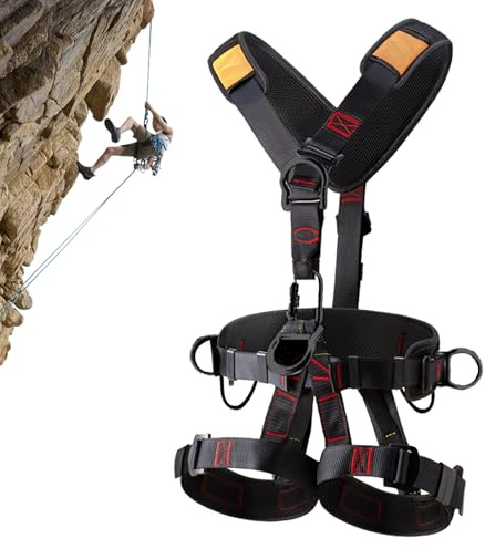 Imbracatura di protezione, cinghia a cinque punti, attrezzatura di supporto per arrampicata all'aperto, forte cintura da lavoro ammortizzante, sistema di sospensione sicuro anti-caduta, attrezzatura