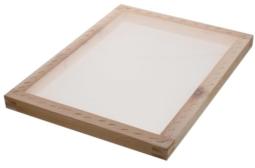 AKOOSY Telaio per Serigrafia in Legno 25X35 CM Schermo per Stampa Serigrafica Cornice Pratica per Progetti Artistici Strumento di Avviamento per Serigrafia Fai da Te Adatto a Studenti