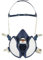 3M Maschera Per Verniciatura A Spruzzo, Respiratore Con Filtro A Carbone Per Gas E Vapori, Bianco/Blu, 20.7 x 15 x 12 cm, 350 grammi