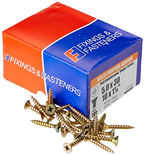 Bargainscrews Lot de 200 vis à cartons multi usages 5.0 x 30mm