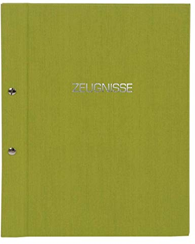 goldbuch 36005 Zeugnismappe Colours, Urkundenmappe DIN A4, Dokumentenmappe mit Schraubverschluss und 12 Sichttaschen, Mappe Erweiterbar, Ordnungsmappe Einband in Leinenoptik, Orgamappe Grün, 31x24 cm
