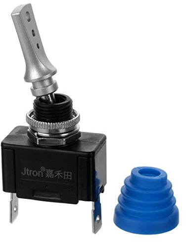 Jtron 12v 40A/24v 20A Interruptor de palanca a prueba de agua Encendido-Apagado 2P SPST 12MM para tablero de automóvil modificado 2P SPST