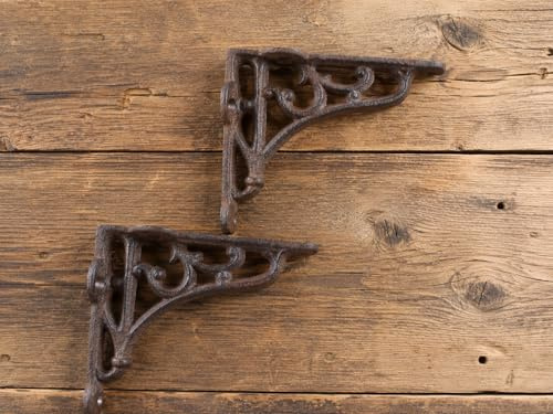 Lot de 2 supports muraux en fonte de style antique pour étagère 8,9 x 10,2 cm
