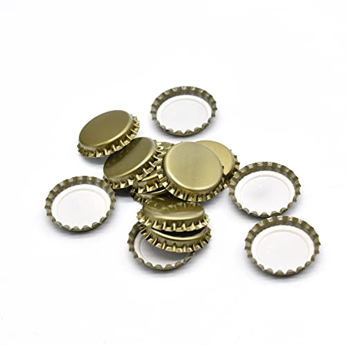 takestop® Tappo Corona Tappi 200 Pezzi Oro Diametro 26MM IDONEO BOLLITURA per Bottiglie Succo SUGO SUGHI Conserve Pomodoro Alimenti