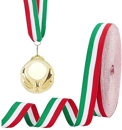 PH PandaHall Cinta de rayas rojas, blancas y verdes de 25 mm, bandera italiana, colorida cinta patriótica para decoración de fiesta del día de San Patricio, Navidad, festividades, Año Nuevo