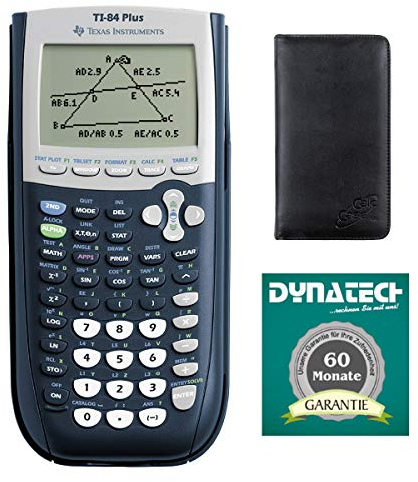 TI-84 Plus mit CalcCase Schutztasche und Garantieverlängerung auf 60 Monate