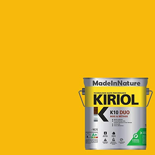 Pintura para madera y metales, base y acabado, antioxidante, sobre hierro, acero galvanizado, incluso oxidado, muy opacificante, de MadeInNature (0,75 litros por 10 m2, es decir, 5 m2 para 2 capas,