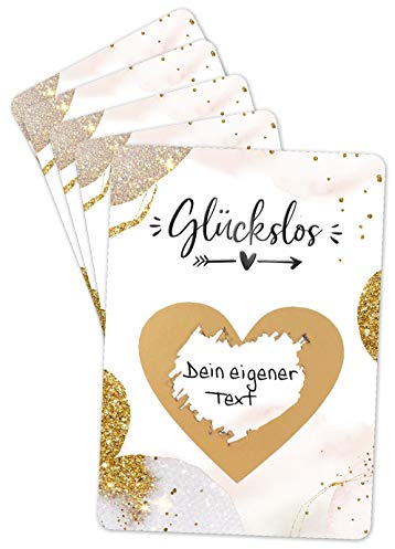 Joli Coon - Luxus 5 Rubbellose selber machen - Personalisierte Geschenke oder Gutschein Karte