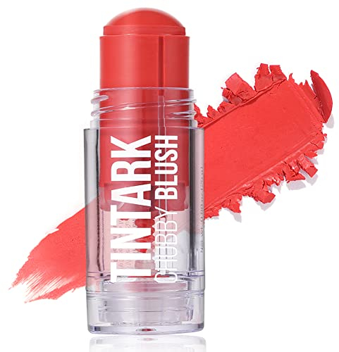 TINTARK Chubby Blush Stick für Gesicht, Rouge Stick Makeup, Mousse Textur, Matte Rouge Makeup, natürlich gesund Blusher Make-up, Vegane & Talc Free (03 Peach)