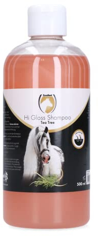 Excellent Hi Gloss Shampoo Tea Tree – starkt rengörande och närande schampo för hästar – perfekt för att ta hand om torr, röd och irriterad hud – lämplig för hästen – 500 ml