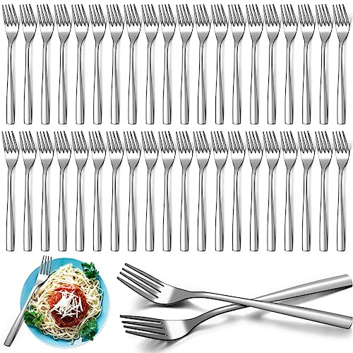 Roshtia 200 Pieces Dinner Forks Bulk 6.7 Inch Stainless Steel Forks Silverware Metal Cutlery Fork Salad Fork Set for Home Restaurant Kitchen, Mirror Polished, Dishwasher Safe