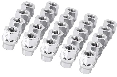 MACHSWON Tuercas extendidas de 12 x 1.5 – 24 tuercas de rueda de acero al carbono de extremo abierto M12 x 1.5 para To-yo-ta Tacoma, Tundra, Sequoia con espaciadores de rueda centrales