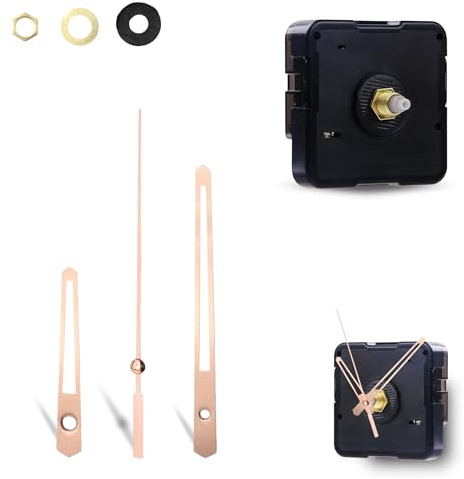 TECHZOCO Mecanismo Movimiento Reloj Cuarzo silencioso, Kit de reparación de Reloj, Reloj creación 3D, manijas Reloj, Movimiento del Reloj, Aguja Minutos 115 mm, Aguja Horas 74 mm, Rosa Oro