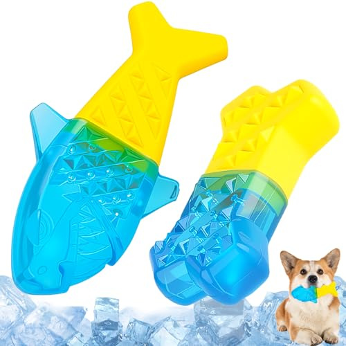 dellyy 2 Pcs Giocattoli Rinfrescanti da Masticare per Cani, Set da Masticare, Giocattoli Congelati per animale domestico per Pulizia dei Denti, Rinfrescare, per Cani Piccola e Media Taglia
