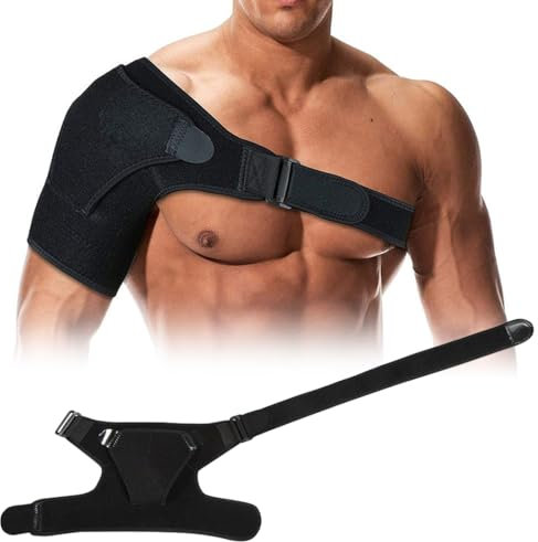 Tutore Spalla, Supporto Cuffia dei Rotatori per Dolore, Tutore Spalla Destra per Uomini e Donne, Regolabile, Comodo e Leggero, Fascia Spalla Ideale per Dolori, per Braccio Destro e Sinistro