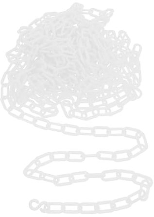 Abaodam White Plastic Safety Barrier Chain Warning Link 10m Security Chain DIY Length For Events Queue Lines Parking Fences Gate Road Crowd Control Construction Sites And Driveway Use