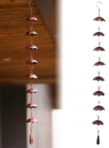 Striegro Catene da Pioggia, Catene da Pioggia Stile Vintage per grondaie Ombrello Decorativo Catena per grondaie Costruzione in Ferro per Patio, Cortile, Decorazione del Giardino (39, 4 Pollici).