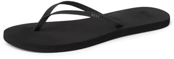 Reef Bliss Nights Womens Flip Flop, Super Lightweight and Soft Footbed, Thin Strap Beach Sandal, Black, 10