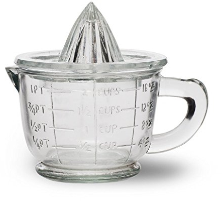 CKB LTD® Traditional Glass Juicer Presse-Citron Presse-Agrumes Manuel Fruits Presse-Citron avec Bol Centrifugeuse Tamis - 1 Pint 600ml - Les Oranges fraîches, Le Citron ou la Lime