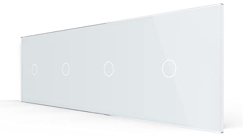 LIVOLO Nur Glasblende 4 Fach für Lichtschalter VL-C7-C1/C1/C1/C1-11-A Weiss